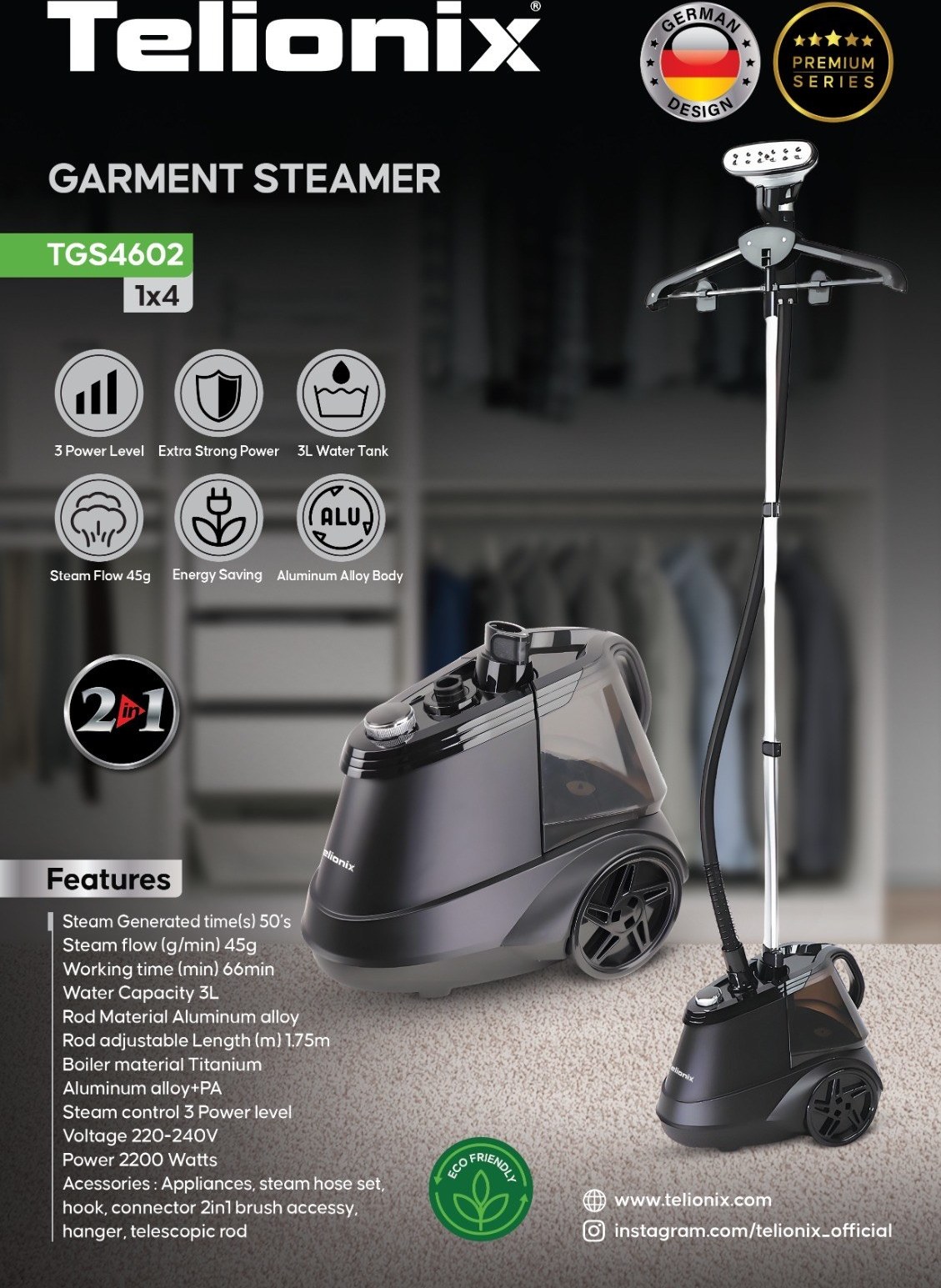 TCGR-hnyESEyB4qz اتو بخار ایستاده تلیونیکس مدل TGS4602 - تصویر 1