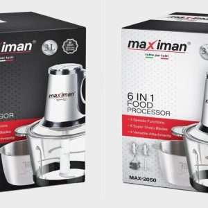 خردکن مکسی من دوکاسه استیل مدل 2050